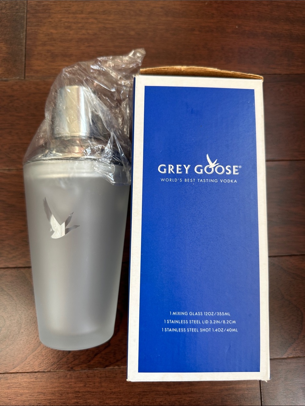 Grey Goose Glass/Stainless Steel Cocktail Shaker